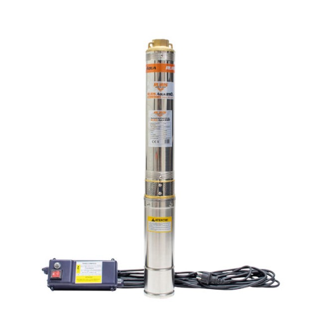 Pompa submersibila apa curata de adancime Ruris Aqua 890,corp inox, 750 W, 4m³/h debit apa, 79 m inaltime refulare, 10 m adancime absorbtie
