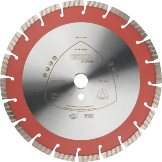 DT 900 B disc diamantat de debitare, 350 x 3 x 20 mm 22 Segmente 40 x 3 x 12 mm, standard turbo, Klingspor 325080