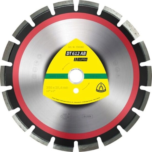 DT 612 AB Supra disc diamantat de debitat mari pentru Asfalt, Beton, Klingspor 349226